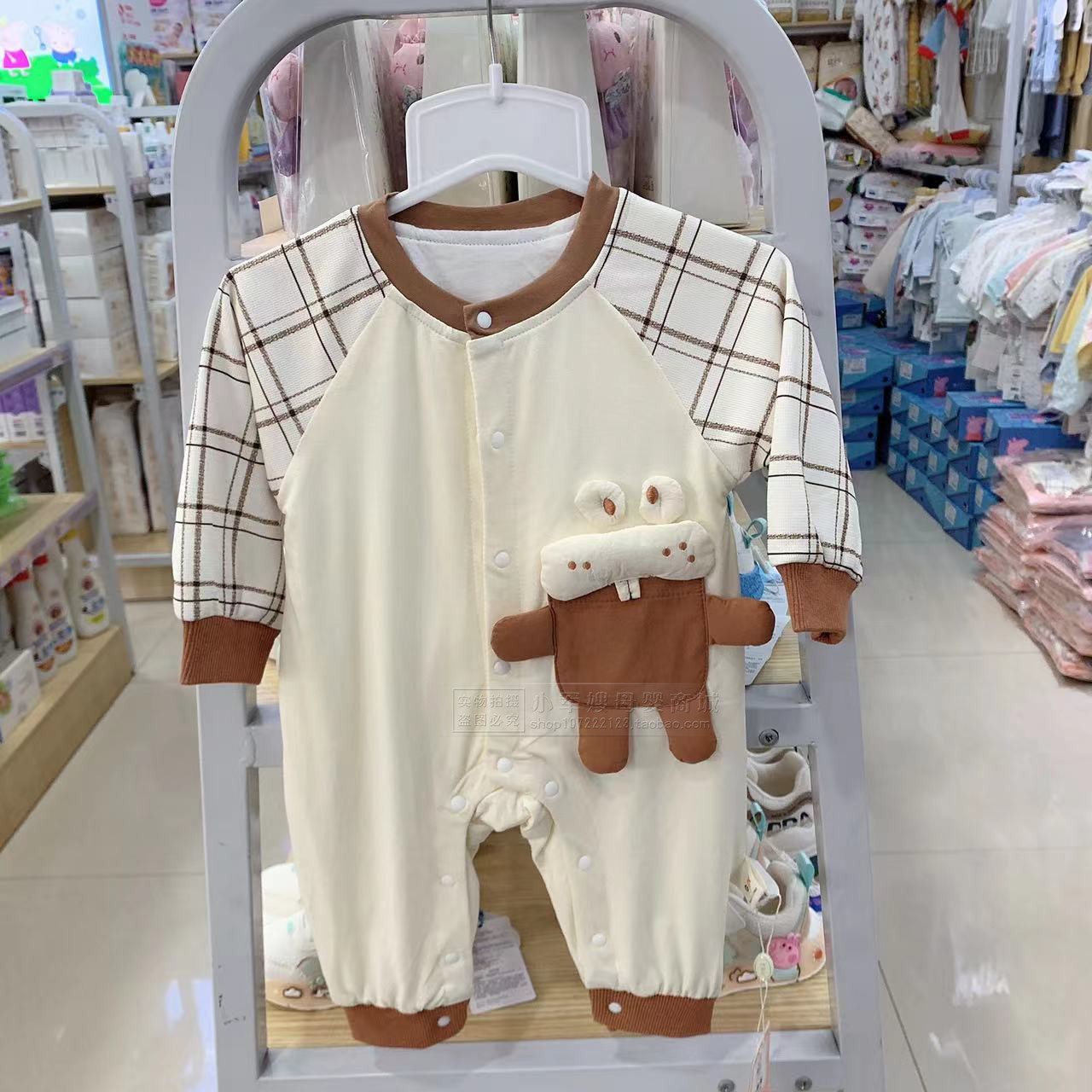谷米熊男宝宝春秋连体外出爬服图片