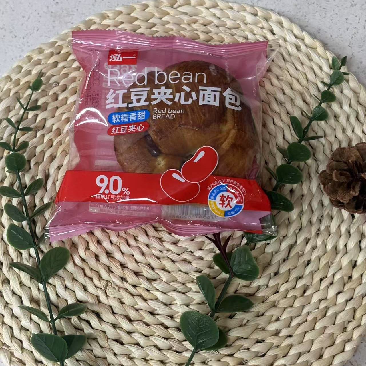 泓一红豆夹心面包纳豆红豆软糯手撕面包早餐点心办公室小孩零食