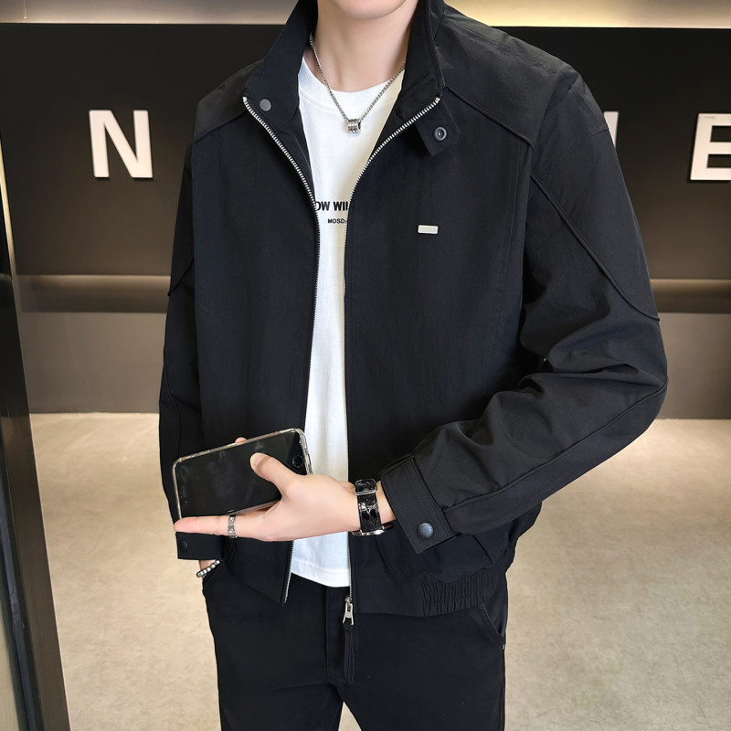 春秋季夹克男2026新款痞帅高级感立领男装上衣服休闲大码男士外套