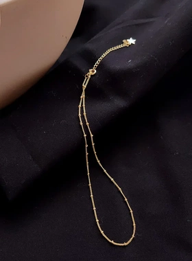 简约唯美14K真金项链锁骨链韩版韩国小饰品秀气时尚颈链