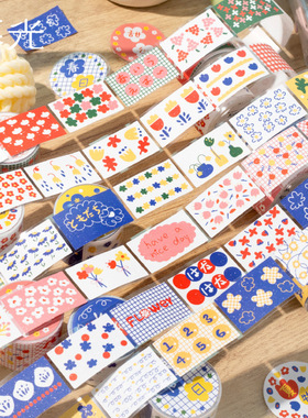 暮光闪砂模切胶带手账装饰素材碎花裙的夏天盐系ins风手帐标签贴