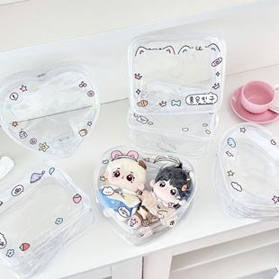 原创爱心双娃包拉链袋可爱溜娃包棉花娃娃收纳袋外出娃用装饰袋