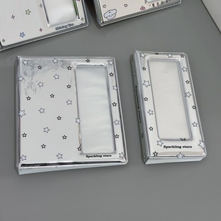 银色人生四格大卡册宽版胶片明信片贴纸收纳册拍立得四宫格卡包