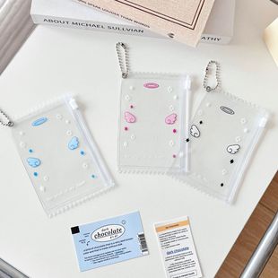 天使翅膀吧唧袋3寸卡套拉链袋随机卡小卡收纳卡包谷美pvc收纳袋