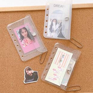 M5/A7活页本按扣收纳袋6孔5孔透明卡包零钱包手帐本素材分类内袋