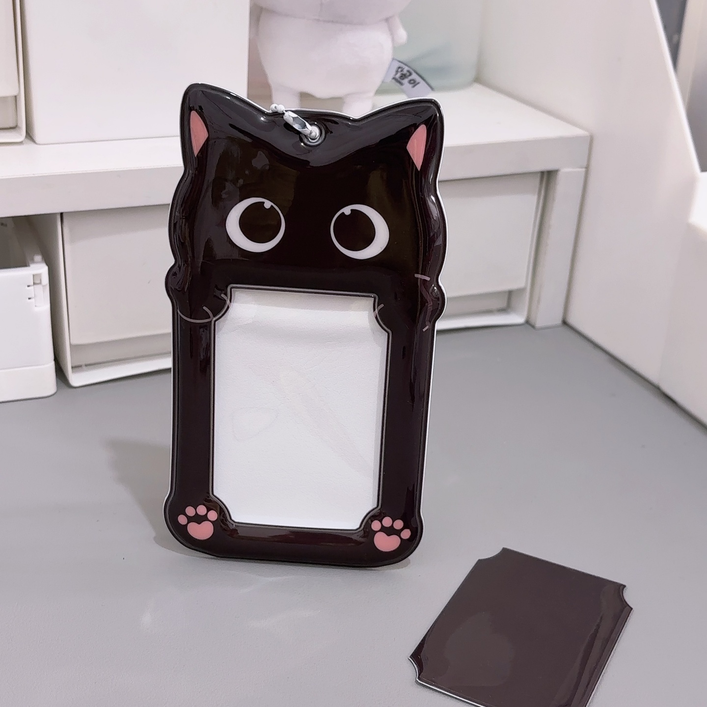 韩版小黑猫卡套pvc可放硬卡套