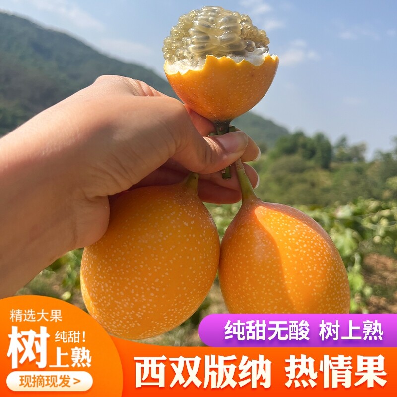 西双版纳当季新鲜纯甜百香果整箱