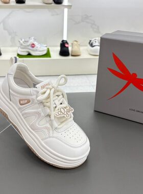 红蜻蜓春季新款增高小白板鞋