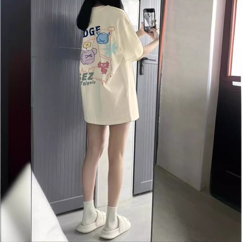 纯棉重磅短袖t恤女夏季2025新款小个子宽松设计感小众半袖上衣服