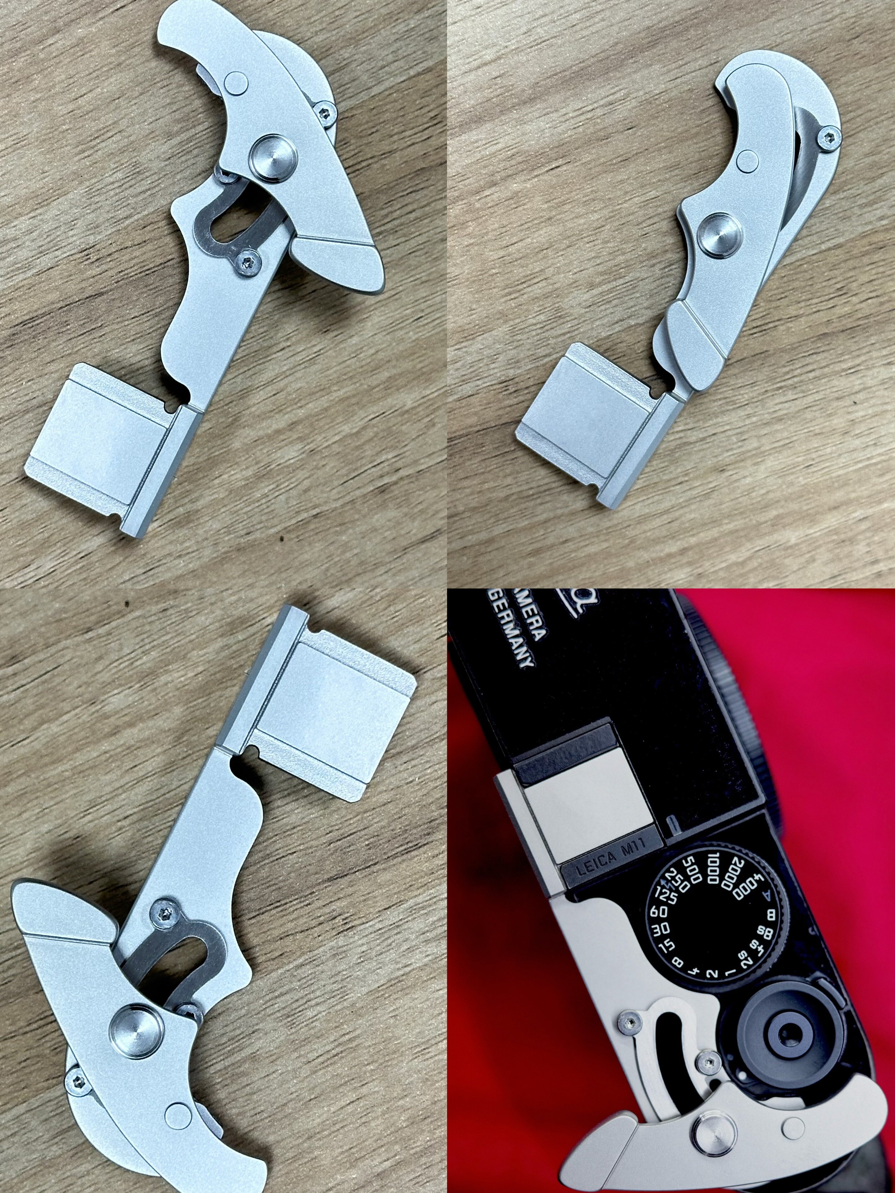 thumbnail for Leica film finger holder folding thumb holder patent m10 M11 M9 MPQ3 M240 titanium steel copper pure handmade
