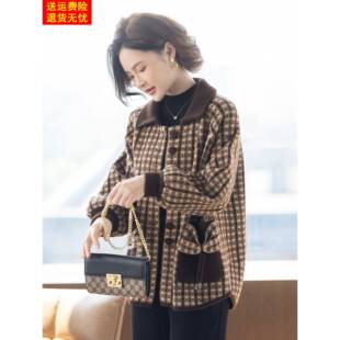 妈妈款洋气休闲外套秋冬天2025新款上衣服中老年人妇女秋装50多岁