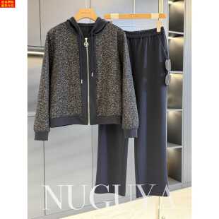 两件套女开衫 帽衫 春装 新款 卫衣 时尚 气质百搭中老年套装 休闲妈妈装