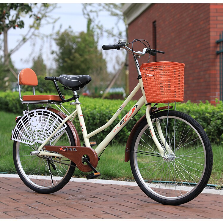 高碳钢车架自行车成年男女24寸26寸城市通勤老款淑女学生单车包邮