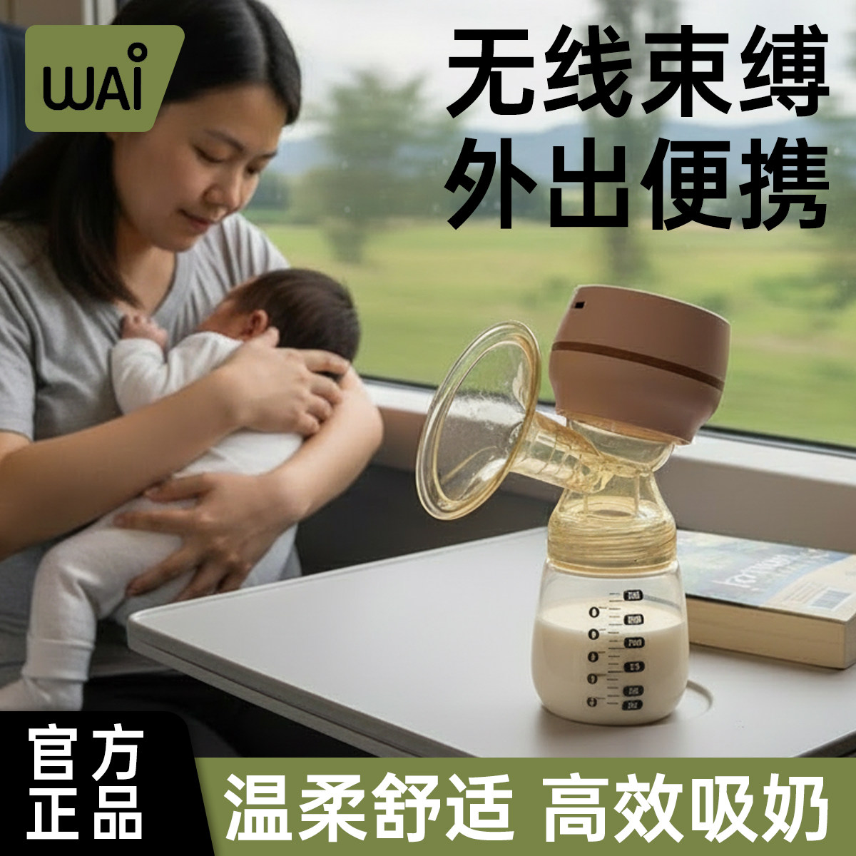 哇爱一体式电动吸奶器拔奶器妈妈全自动智能按摩无线便携单边静音,孕妇装/孕产妇用品/营养,吸奶器,淘宝优惠券,粉丝福利购,淘宝优惠卷