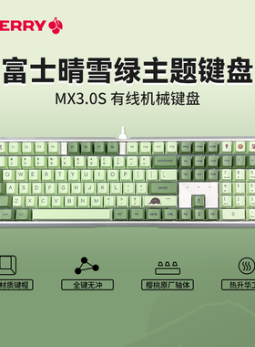 CHERRY樱桃MX3.0S有线机械键盘办公蓝牙无线三模游戏电竞专用绿色