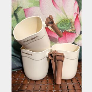 三美优家比心米诺刷牙杯 3个2301 漱口杯塑料洗漱杯简约杯牙刷杯