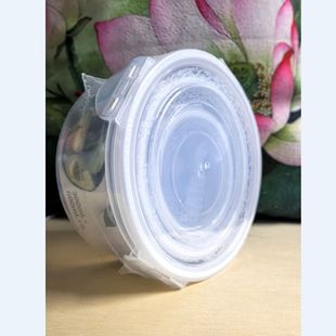 三美优家圆形三件套扣耳式密封保鲜盒 3605加热野餐饭盒打包盒