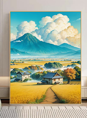 实木田园丰收的季节数字油画