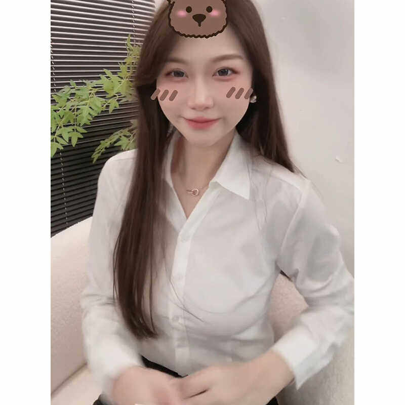 秋冬季银行酒店白衬衫长袖职业套装裙女工作服春秋修身加厚衬衣