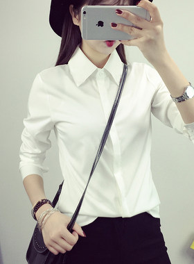 衬衫女长袖女白色职业装工装服韩