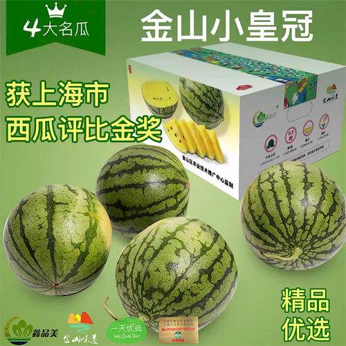 精选正宗金山小皇冠西瓜鲜甜多汁