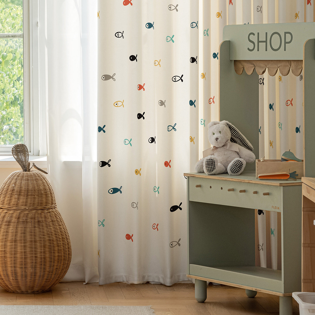 雪尼尔窗帘定制 如鱼得水游刃有余彩色小鱼 转运儿童房卧室全遮光,居家布艺,定制窗帘,淘宝优惠券,粉丝福利购,淘宝优惠卷