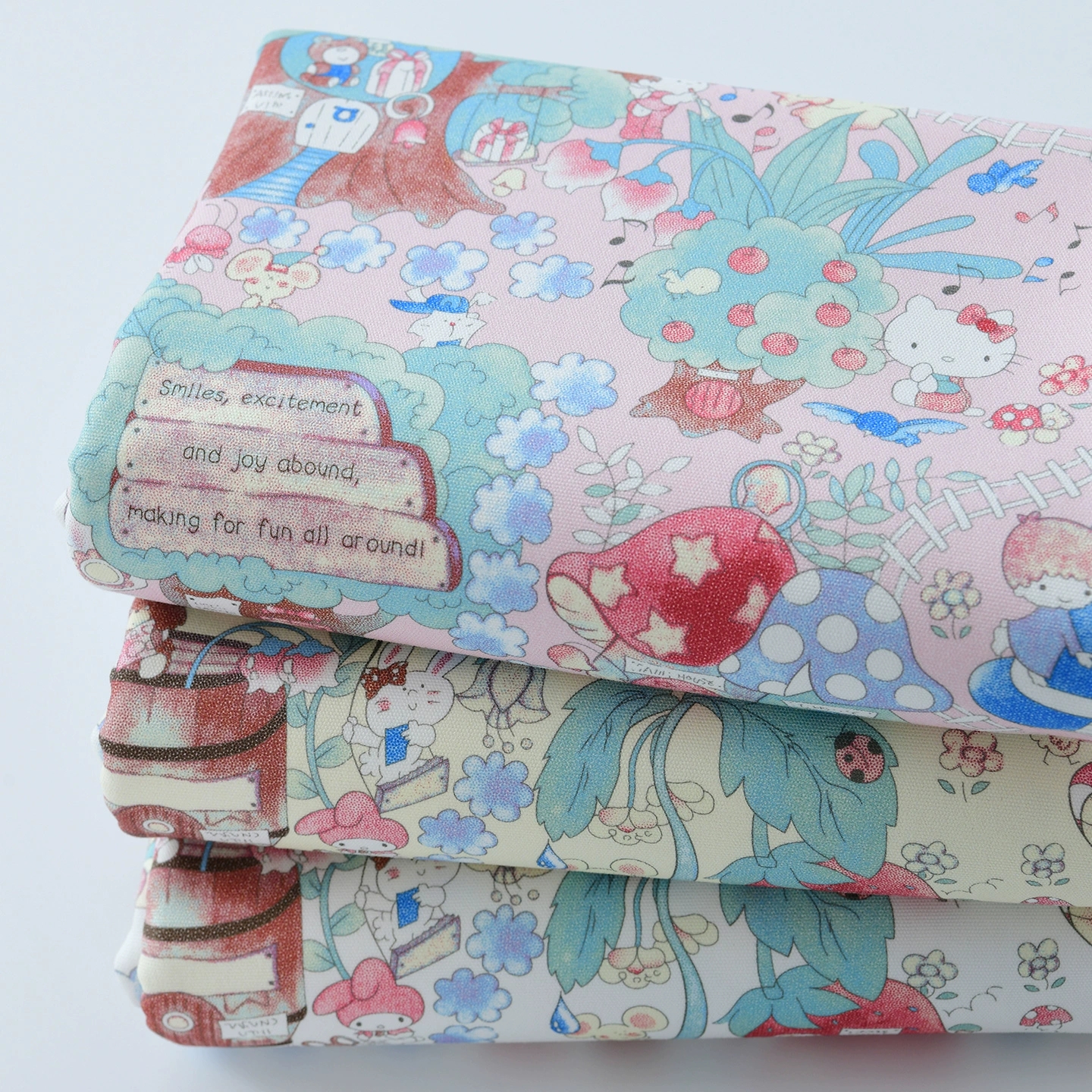 纯棉布料全棉手工DIY桌布家居加厚布料八安细帆布棉帆Kitty蘑菇屋