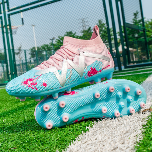 Adults Men's Soccer Cleats Shoes High-top Football Boots FG