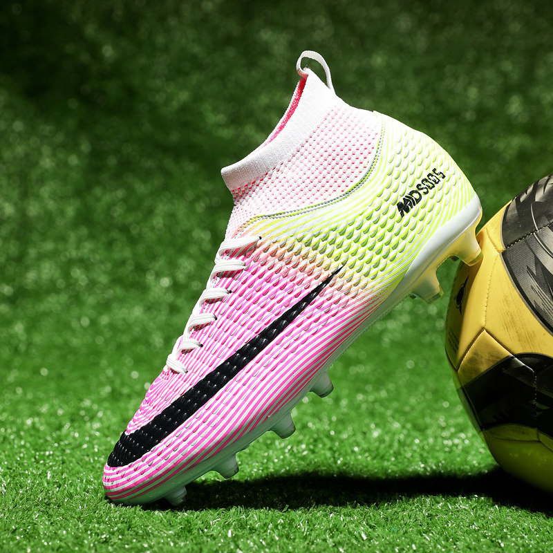 C罗足球鞋刺客骚粉长钉AG碎钉TF男女学生儿童成人训练鞋CR7限量版