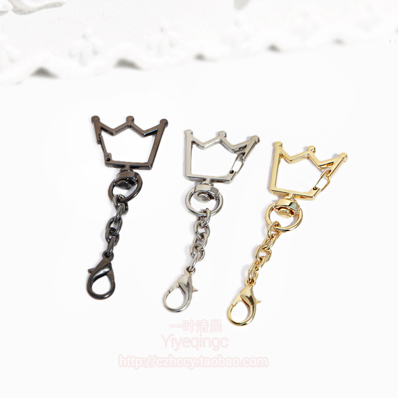 DIY皇冠造型小玩偶扣饰包挂配件毛球挂件金属扣异形扣双扣链饰扣