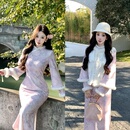 新中式 紫色改良旗袍加厚减龄温柔复古国风连衣裙秋冬马甲气质套装