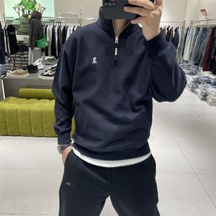 港风复古潮牌重磅立领卫衣男2025秋季新款厚糯高品质拉链套头外套