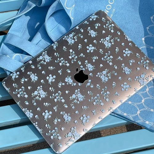 冰蓝色小碎花macbook保护壳