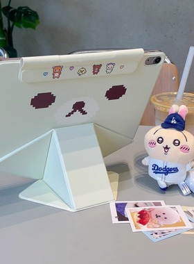 汪三岁「kuma脑袋」磁吸双面夹H折平板壳拆分笔套2025A16ipad11寸保护壳air7mini7