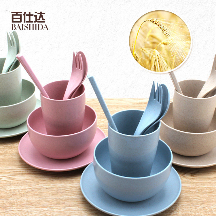 餐具碗儿童耐摔塑料叉勺