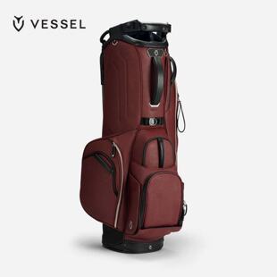 VESSEL高尔夫球包PlayerVpro支架包酒红色大容量golfbag男9寸7格