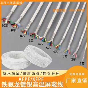 耐高温镀银屏蔽线AFPF 250铁氟龙双绞屏蔽线AFP250信号线多芯线