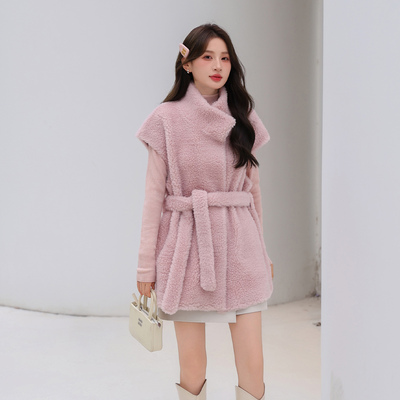 爆款2025秋冬新款显瘦百搭保暖皮毛一体外套女上衣潮马夹马甲上衣