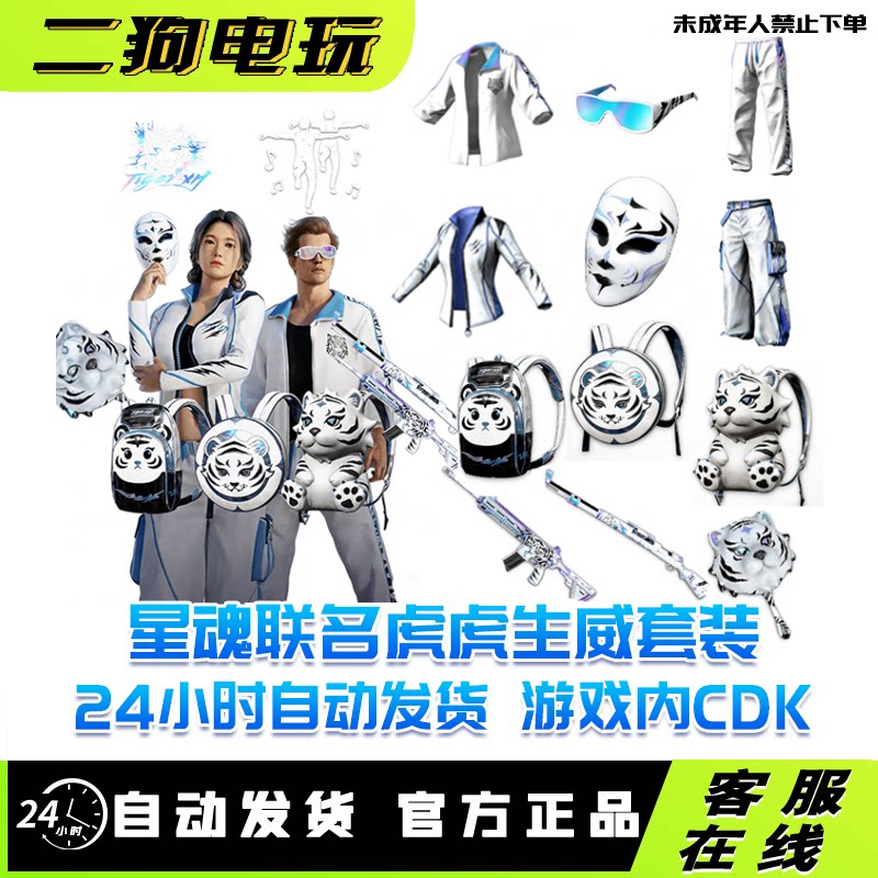 PUBG绝地求生星魂联名大礼包吃鸡白运动上衣裤子滑雪镜CDK兑换码图片