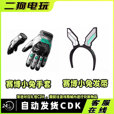 PUBG绝地求生赛博小兔手套赛博口罩赛博发带CDK激活码兑换码