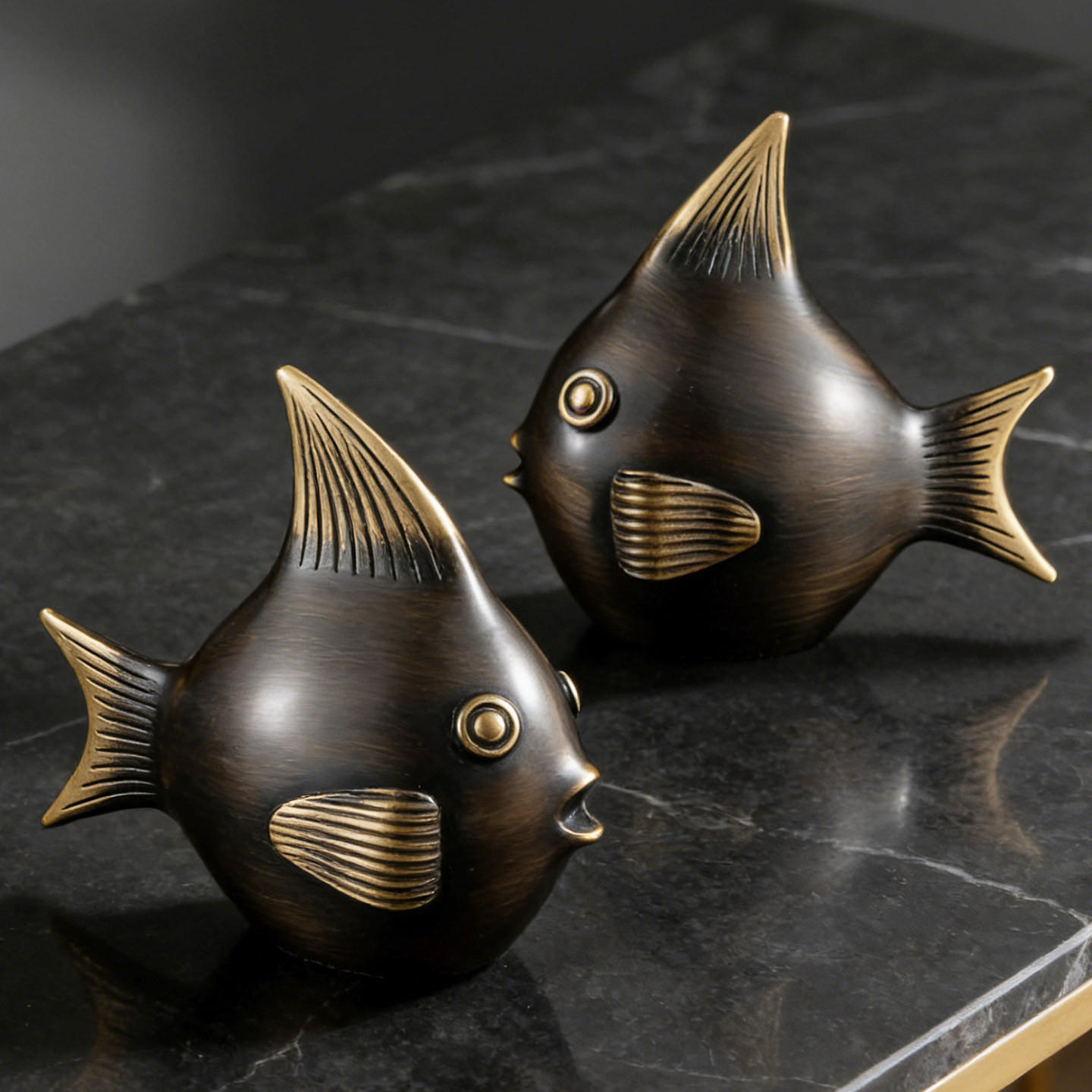 黄铜鱼摆件招财客厅装饰品工艺品轻奢高档开业礼物乔迁新居礼品