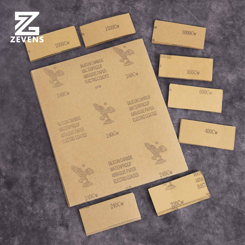 皮边打磨砂纸 免裁小尺寸10片 鹰牌砂纸 干湿两用 皮革抛光工具