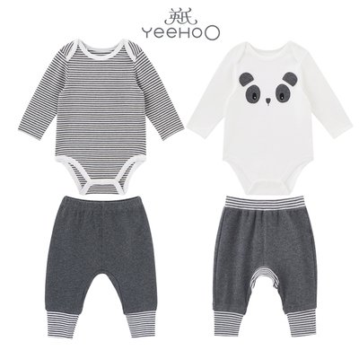 英氏婴儿连体衣长袖爬服春秋