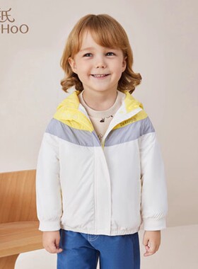 英氏童装儿童外套秋冬新款连帽棉服男童夹棉保暖夹克YRWGJ32174A