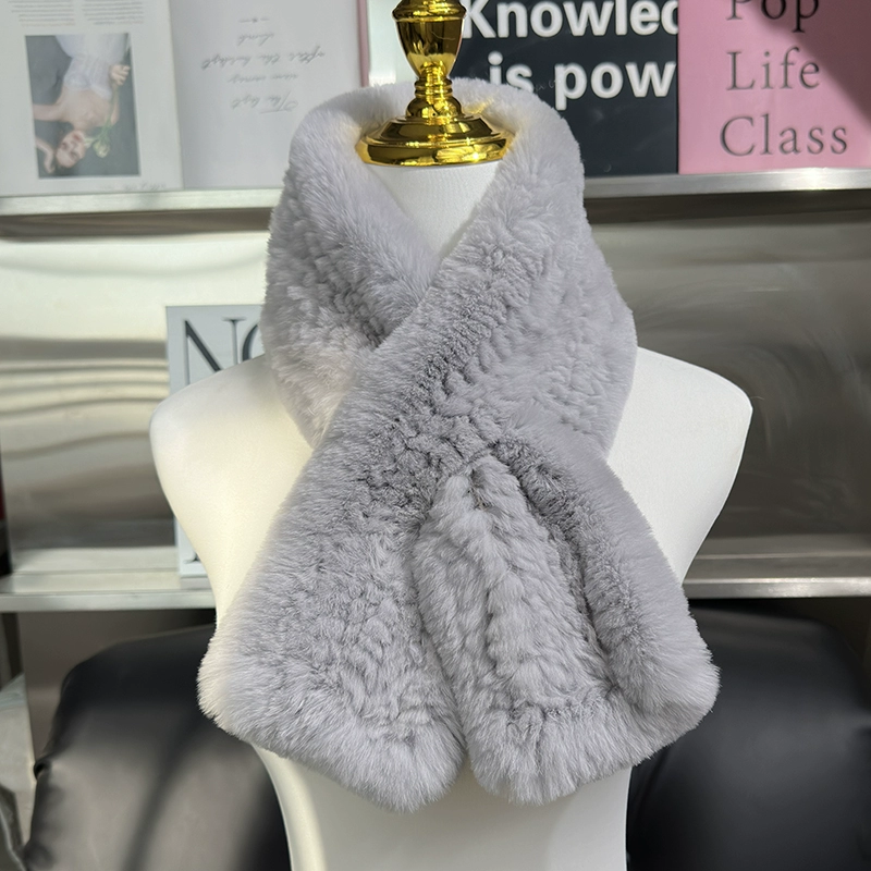 獭兔毛皮草双面围巾女生獭兔毛编织真毛长款围脖冬季保暖百搭新款