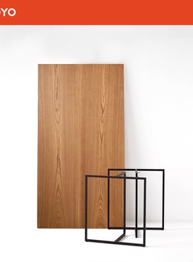 屋有WOYO丨柚木色丨北美白蜡木原木实木大板桌餐桌书桌茶桌自然边