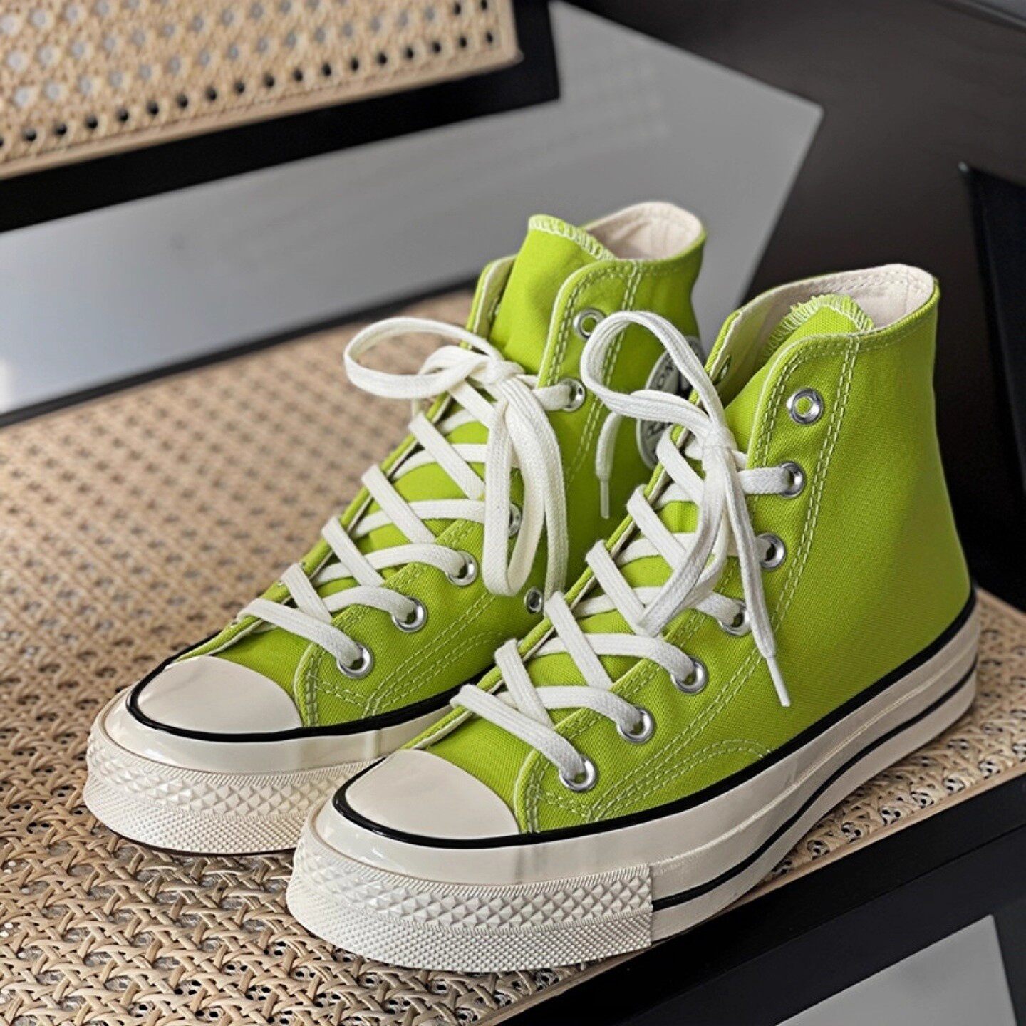 新品透气荧光绿1970s帆布鞋高帮经典学生情侣款运动校园百搭板鞋