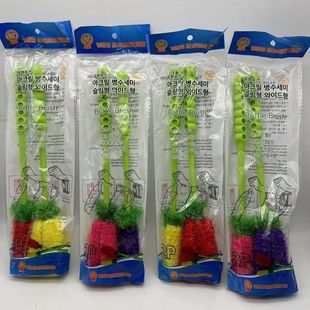 韩国进口经久耐使用玫瑰长兵杯刷清洁刷厨房清洁清洁工具家用2P