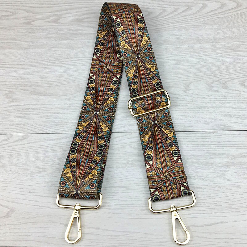 复古印花帆布包带女斜跨包带可调节加宽背包肩带单肩斜挎包配件带