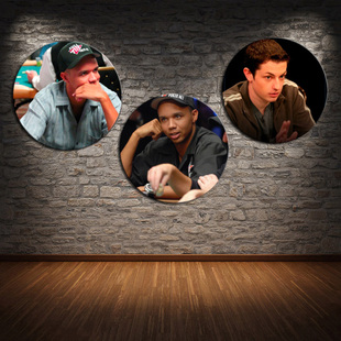 纸牌装饰画桌游棋牌室圆形挂画德州扑克名人明星订制赌场画可定做